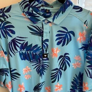 Bad Birdie Tropical Blue Polo Shirt